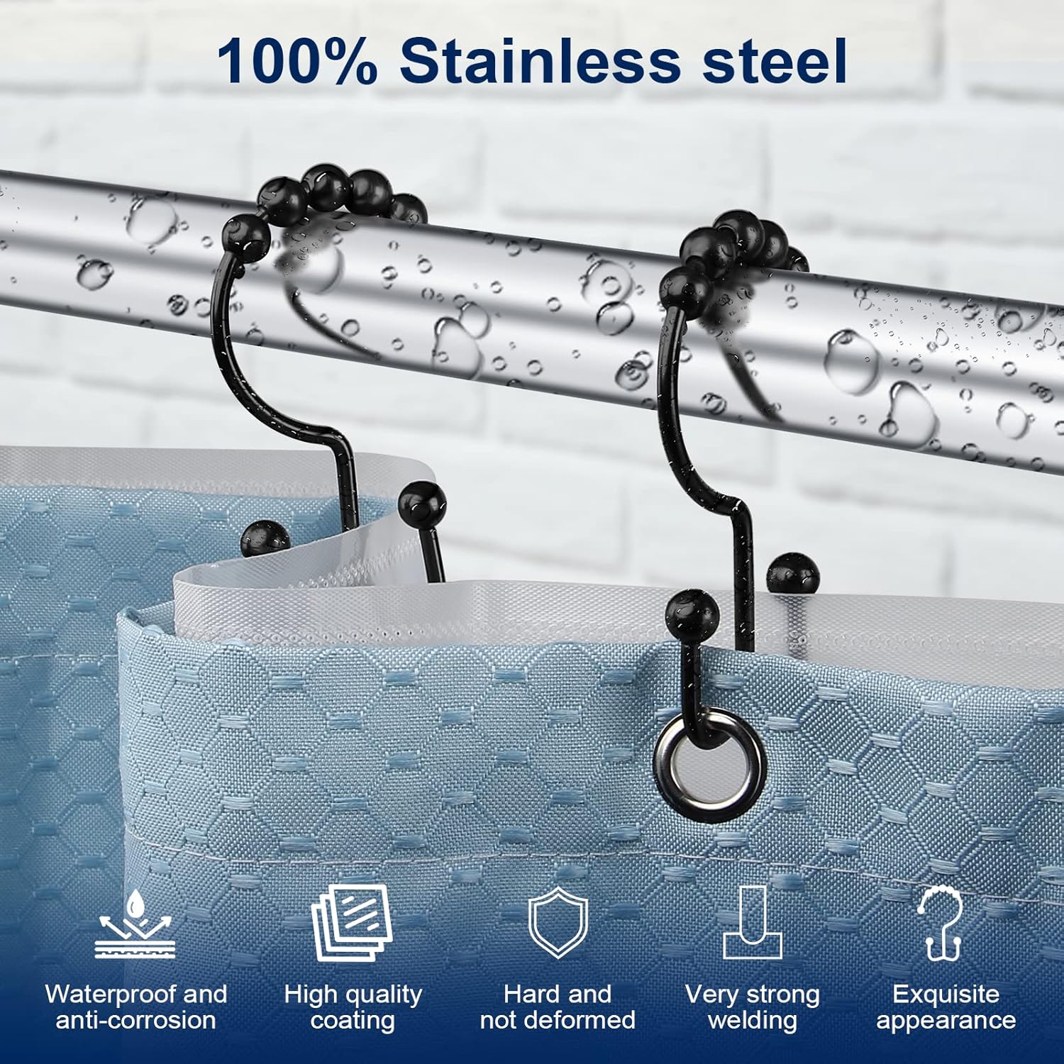 Hak do zasłony prysznicowej, w – Curtain Rods recenzja i cena