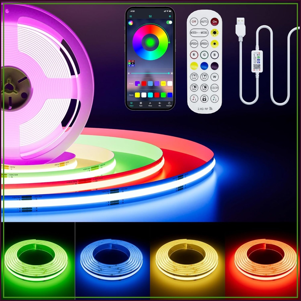 Taśma LED COB RGB 5V USB, 1,5  – Led Strip Lights recenzja i cena