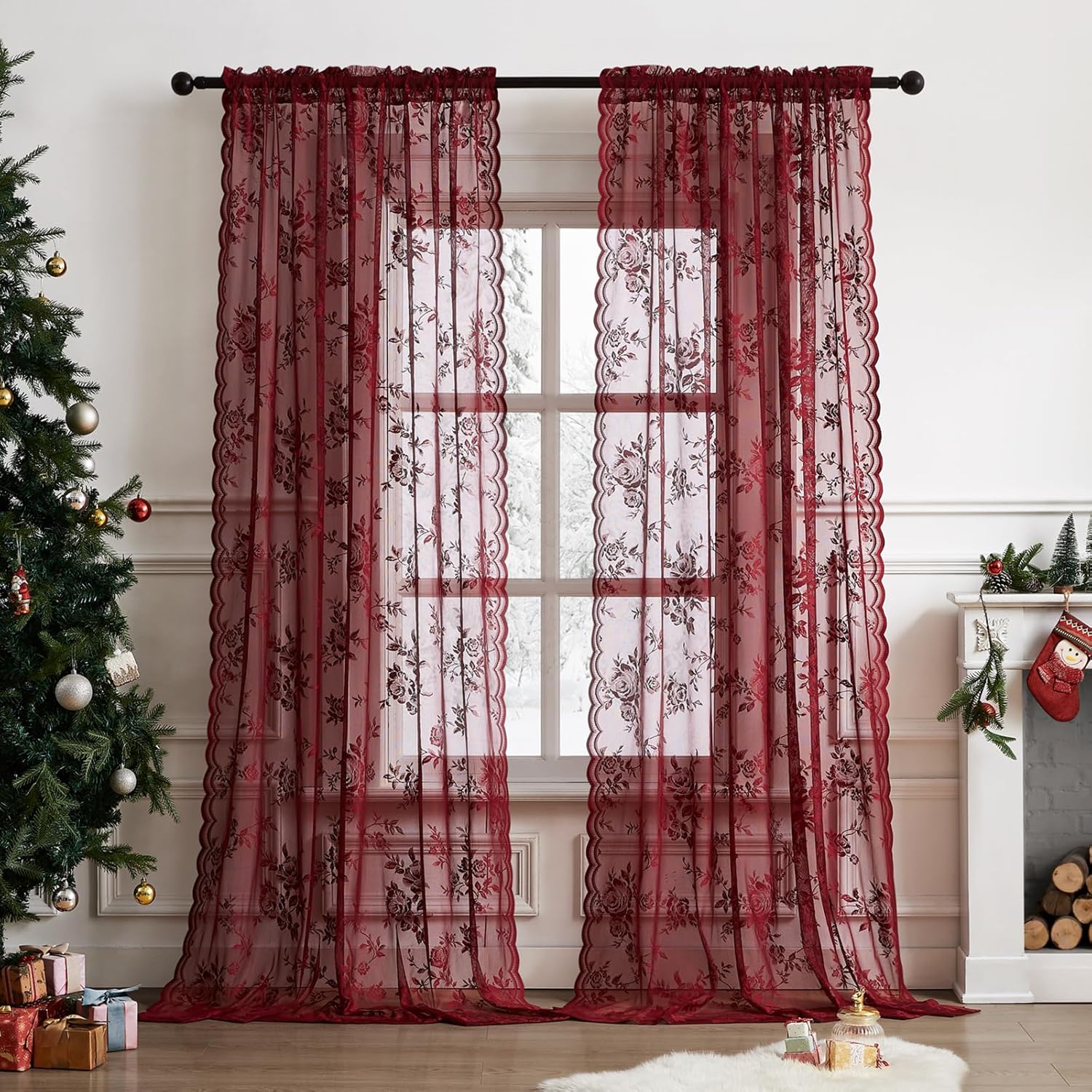 1 szt. bordowych zasłon z koro – Curtain Rods recenzja i cena
