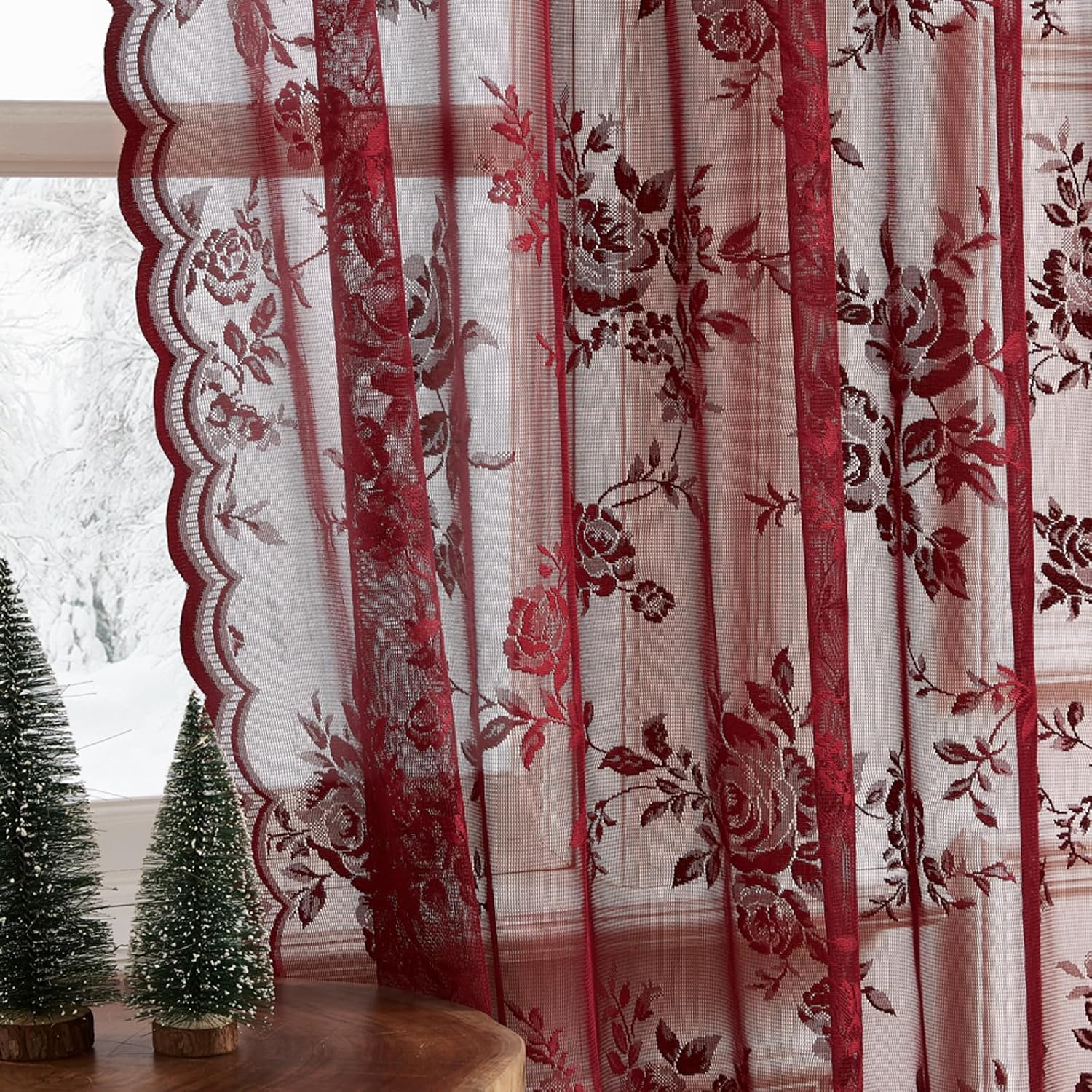 1 szt. bordowych zasłon z koro – Curtain Rods recenzja i cena